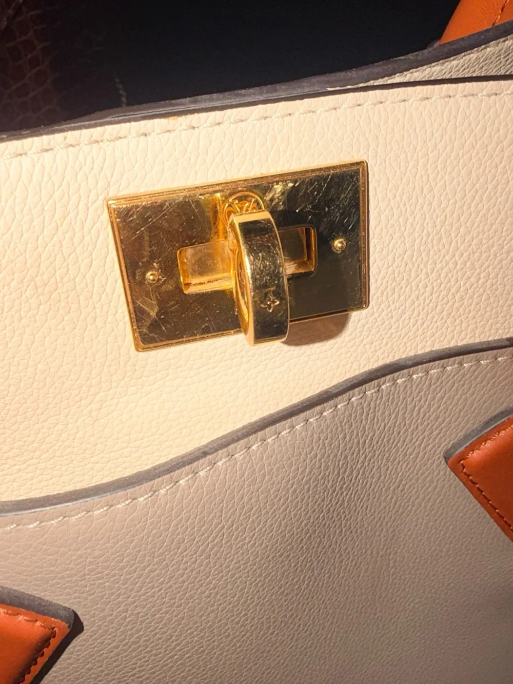 Louis Vuitton AUTHENTIC LOUIS VUITTON ON MY SIDE TOTE – NEUTRAL / CARAMEL